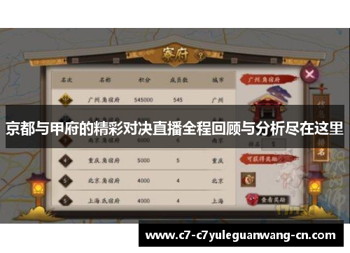 京都与甲府的精彩对决直播全程回顾与分析尽在这里